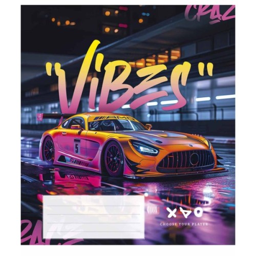 Зошит Школярик Night racers 48 аркушів лінія (048-3452L)