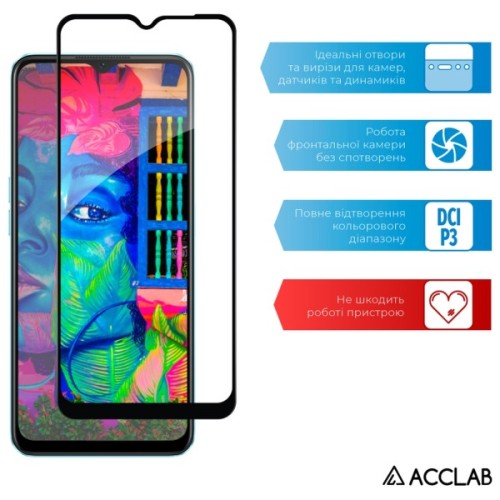 Скло захисне ACCLAB Full Glue Oppo A57 Black (1283126546235)