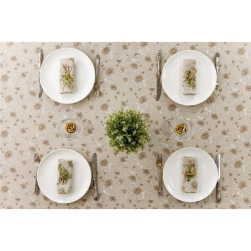 Скатертина Прованс Квіти беж Господиня 220х136 см (4823093450967)