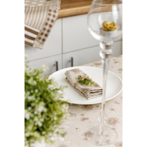 Скатертина Прованс Квіти беж Господиня 220х136 см (4823093450967)