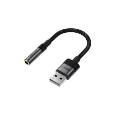 Перехідник USB AM to 3.5mm F 0.15m black Acefast (6974316285298)