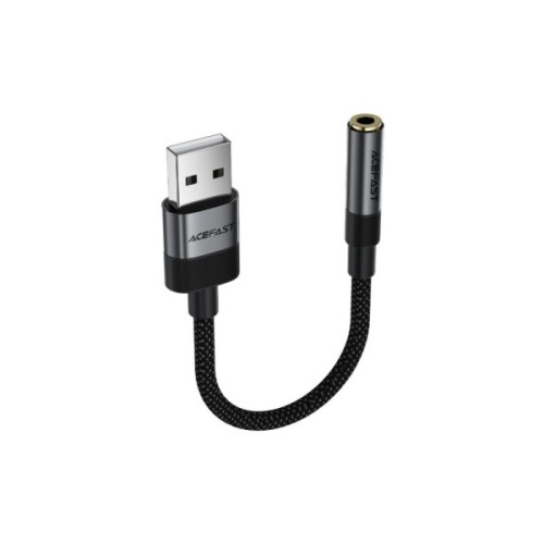 Перехідник USB AM to 3.5mm F 0.15m black Acefast (6974316285298)