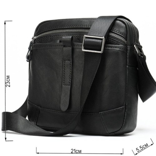 Сумка Vintage Через плече зі шкіри Чорна (20034)