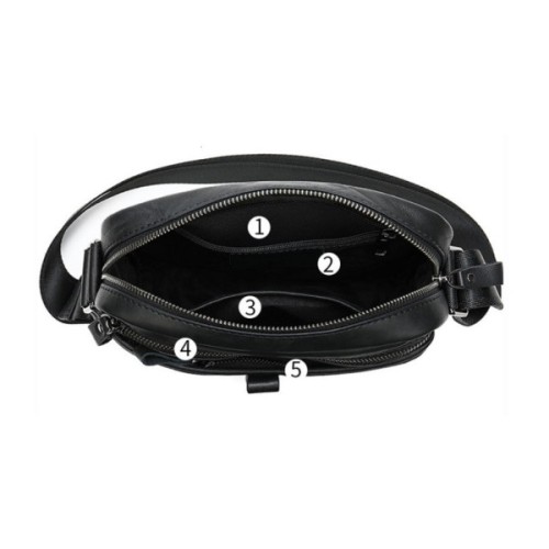 Сумка Vintage Через плече зі шкіри Чорна (20034)