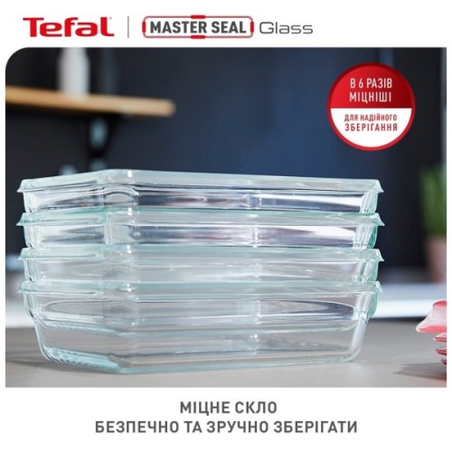 Харчовий контейнер Tefal Master Seal, Набір 3шт., скло, прозорий (N1051110)