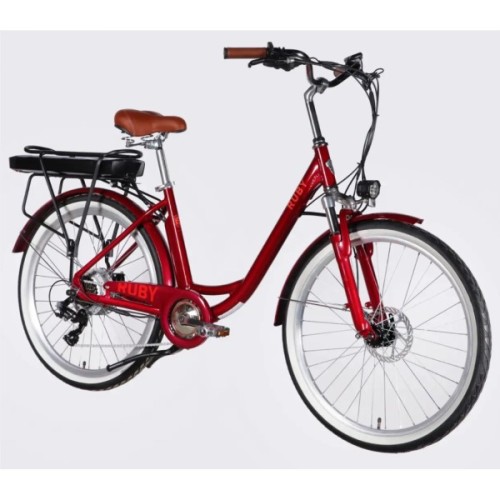 Електровелосипед Dorozhnik 26" eRUBY DD FR рама-17" 48B 15А*г 500Вт 2026 бордовий (ELB-D-26-304)