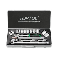 Набір інструментів Toptul з тріскачкою 1/2" 18шт. (6-гр.) (GCAD1802)