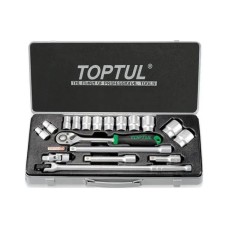 Набір інструментів Toptul з тріскачкою 1/2" 18шт. (6-гр.) (GCAD1802)