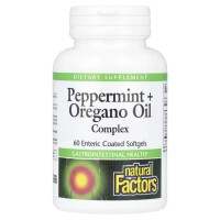 Трави Natural Factors Олія перцевої м'яти, орегано та кмину, Peppermint+Oregano Oil Complex (NFS-03516)