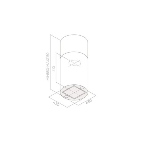 Витяжка кухонна Elica TUBE PRO ISLAND BL MAT/A/43
