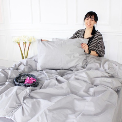 Постільна білизна MirSon Ranforce Elite 16-5703 Light Gray 175х210 двоспальний (2200004673967)