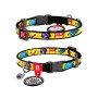 Нашийник для тварин WAUDOG Nylon з QR паспортом "Мохнаті монстри" пластиковий фастекс XS 20-30 см (279-4050)