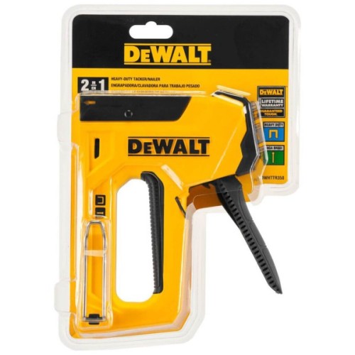 Степлер будівельний DeWALT Heavy Duty для скоб типу "G" 6-14мм, цвяхів типу "J" 12, 15мм. (DWHTTR350-0)