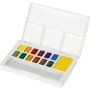 Акварельні фарби Faber-Castell Watercolors in Pans 12 кольорів + пензлик (185105) (169712) (32664)