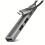 Концентратор AXAGON USB-C to 1xUSB-A 5Gbps + 2xUSB-A 480Mbps + 1xUSB-C 480Mbps 0.12m aluminum (HUE-STC)