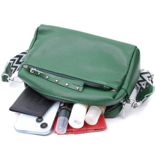 Сумка Vintage Шкіряна жіноча Зелена (22651)