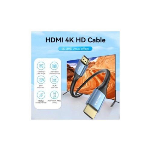 Кабель мультимедійний HDMI M to HDMI M 3.0m V2.0 4K60Hz aluminum alloy blue Vention (ALHSI)