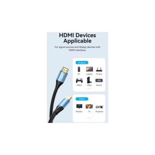 Кабель мультимедійний HDMI M to HDMI M 3.0m V2.0 4K60Hz aluminum alloy blue Vention (ALHSI)