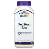 Трави 21st Century Червоний дріжджовий рис, Red Yeast Rice, 150 вегетаріанських капс. (CEN-22908)