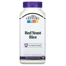 Трави 21st Century Червоний дріжджовий рис, Red Yeast Rice, 150 вегетаріанських капс. (CEN-22908)
