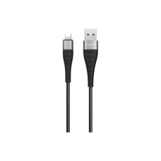 Дата кабель USB 2.0 AM to Lightning 1.0m 2.4A nylon BX32 black BOROFONE (6931474710413)