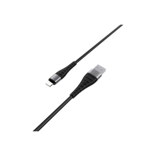 Дата кабель USB 2.0 AM to Lightning 1.0m 2.4A nylon BX32 black BOROFONE (6931474710413)