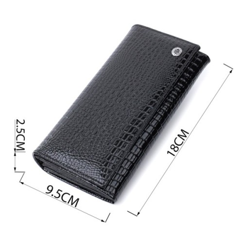 Гаманець ST Leather З натуральної шкіри Чорний (22718)