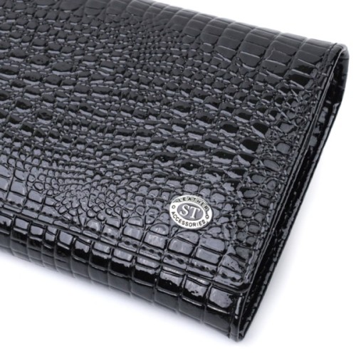 Гаманець ST Leather З натуральної шкіри Чорний (22718)