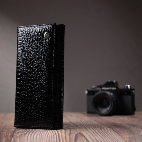 Гаманець ST Leather З натуральної шкіри Чорний (22718)