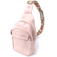 Сумка Vintage Компактна жіноча з однією лямкою через плече з гладкої екошкіри Рожева (22766)