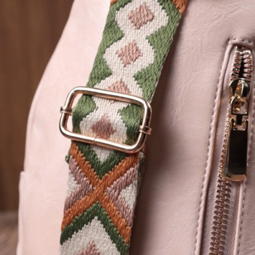 Сумка Vintage Компактна жіноча з однією лямкою через плече з гладкої екошкіри Рожева (22766)