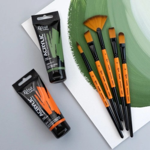 Пензлик для малювання Rosa Синтетика кутова, FLAME 1368А, №14 (4823098534563)