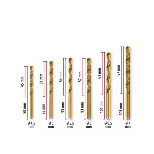 Набір свердл Einhell по металу 19шт, 1-10мм, кейс (427019)