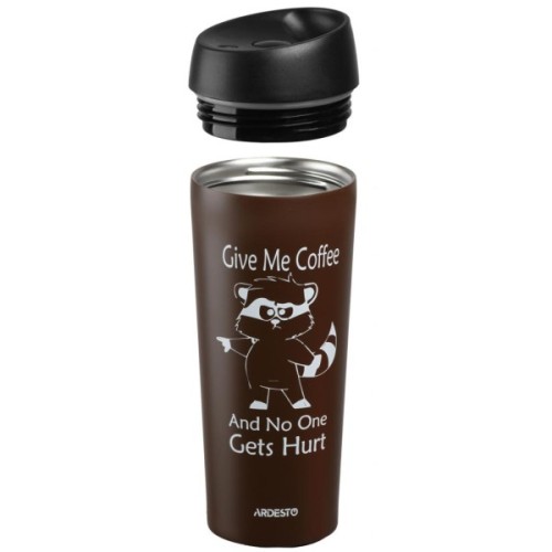 Термокружка ARDESTO Coffee Time Raccoon 450 мл Brown (AR2645DML)