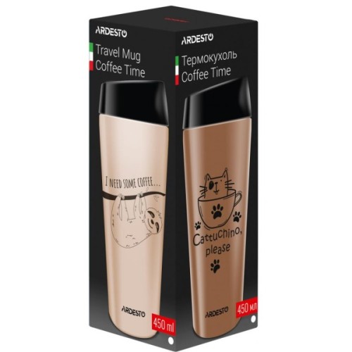 Термокружка ARDESTO Coffee Time Raccoon 450 мл Brown (AR2645DML)