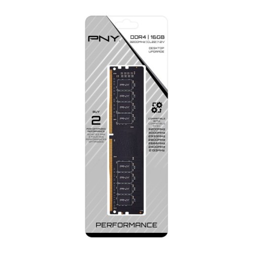 Модуль пам'яті для комп'ютера DDR4 16GB 3200 MHz Bulk PNY (MD16GSD43200-SI / M4U16S682QMMM52-12)