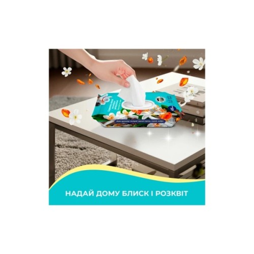 Серветки для прибирання Pani Blysk Вологі універсальні Зелена свіжість 48 шт. (4823071670868)