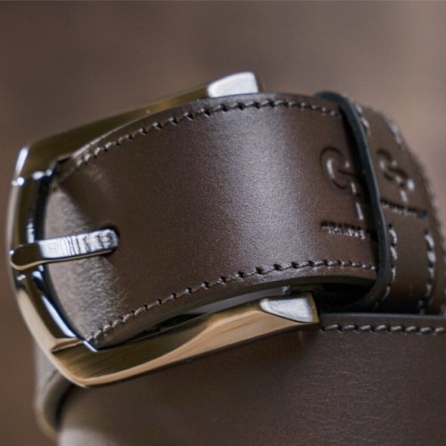 Ремінь Grande Pelle Джинсовий Коричневий (11158)