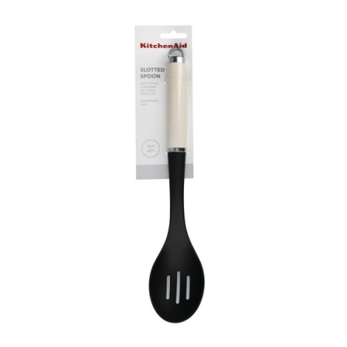 Ложка кухарська KitchenAid Coreline для сервіровки з прорізами, 35,3 см, кремова (KAG004OHACE)