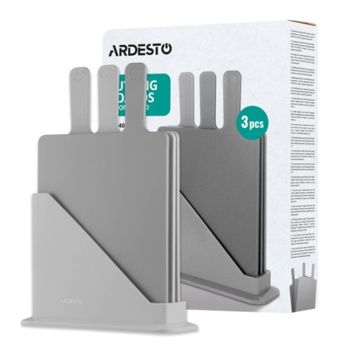Дошка для нарізання Ardesto Fresh, Набір 3шт, 24.1х33х7.9см, сірий (AR1403GRB)