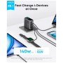 Зарядний пристрій Anker Laptop GaN 140W 3xUSB-C PD3.1 + USB-A + display + cable Black (B2697GZ1)