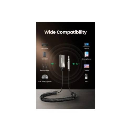 Bluetooth трансмітер Ugreen Bluetooth 5.0 Aux with mic CM309 UGREEN Black (70601)