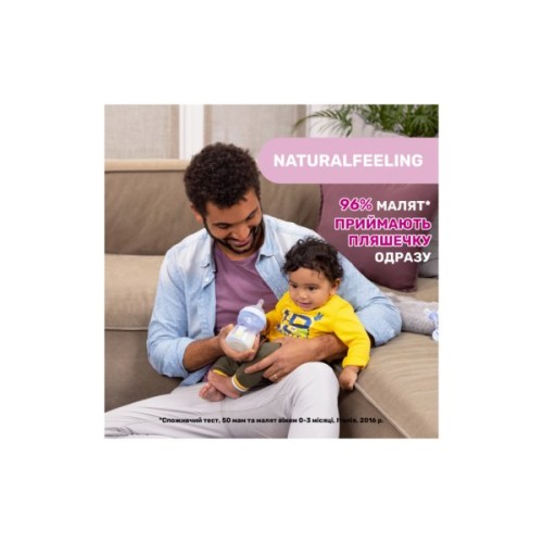 Пляшечка для годування Chicco Natural Feeling Color 150 мл 0 м + Блакитна (81311.20)