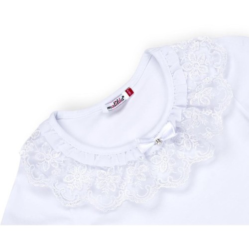 Кофта дитяча Matilda з мереживною оборкою (8430-164G-white)