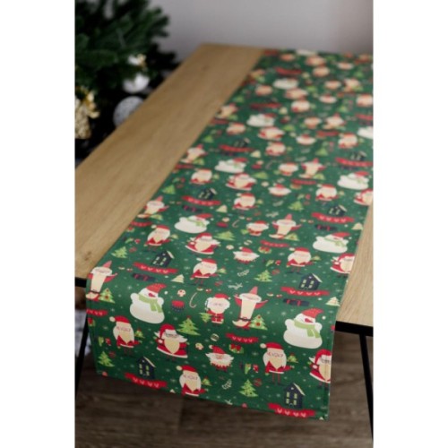 Доріжка на стіл Прованс Санта на зеленому 40х140 см (035779)