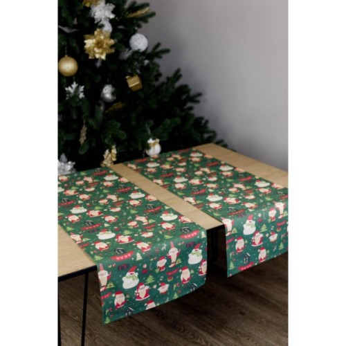 Доріжка на стіл Прованс Санта на зеленому 40х140 см (035779)