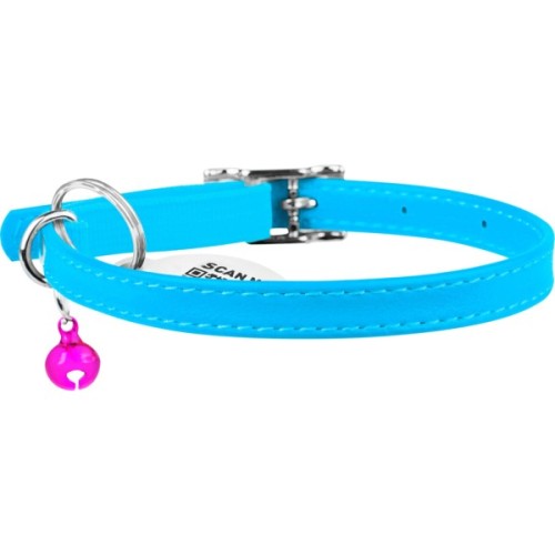 Нашийник для тварин WAUDOG Glamour з QR паспортом Д 22-30 см блакитний (32482)