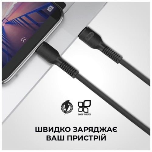 Дата кабель USB-C to Lightning 1.0m AR88 3A Black Armorstandart (ARM65287)