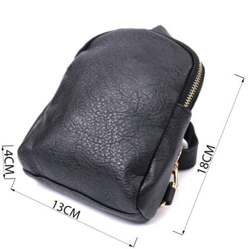 Сумка Vintage Жіноча через плече на два відділення з екошкіри Чорна (22784)