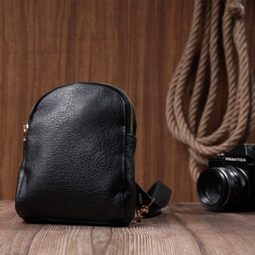 Сумка Vintage Жіноча через плече на два відділення з екошкіри Чорна (22784)